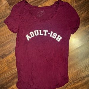 Wine red adultish tee shirt